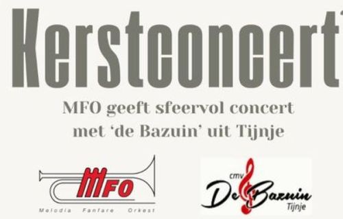  Zondagmiddag Kerstconcert MFO samen met 'de 'Bazuin' uit Tijnje in "de Schakel"l